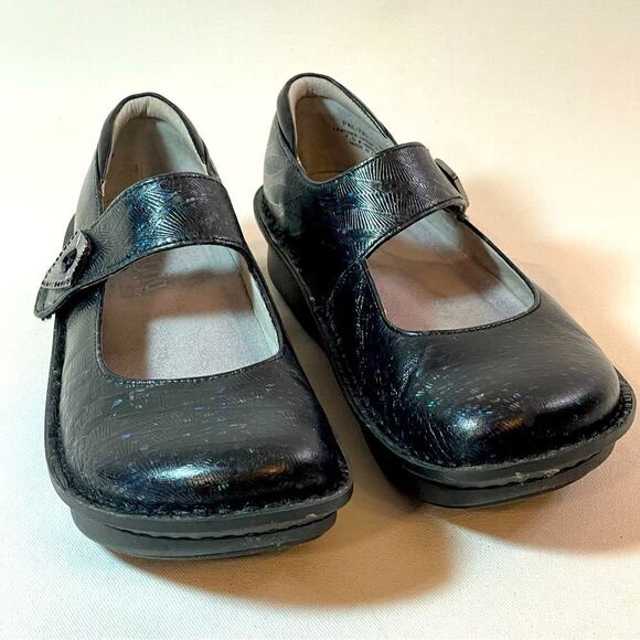 Alegria Paloma Navy Sparkle Mary Jane 37 7-7.5 - Picture 1 of 12